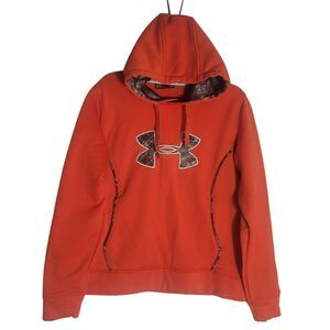 Under Armour Storm Orange Camouflage Hoodie Women's Large Outdoor Hunting Hiking